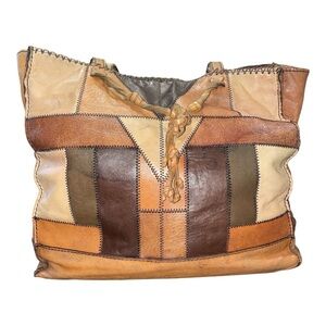 Patricia Nash Vintage Leather Patchwork Tote B 17